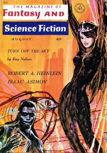 Cover of the Magazine of Fantasy and Science Fiction, which published both genres, though not necessarily simultaneously.